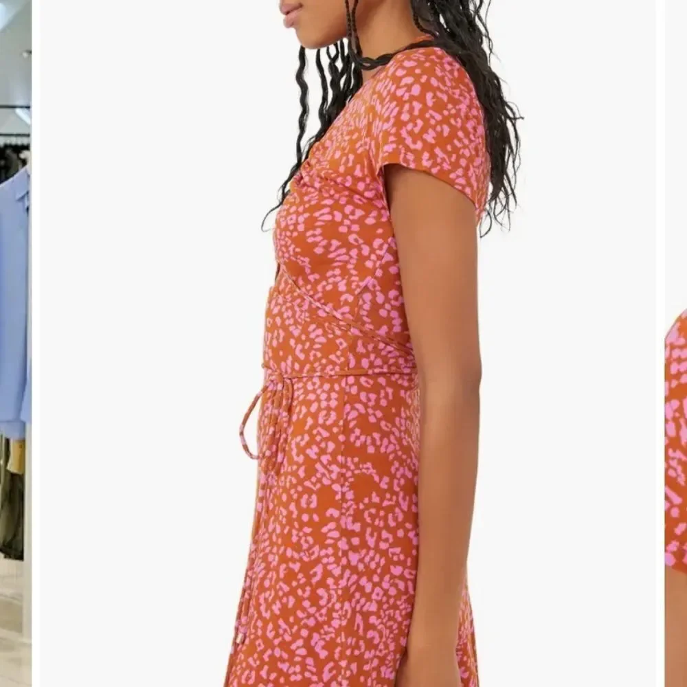 Free People Women's Marsaille Front-Cutout Tie-Waist Mini Dress Rust Combo